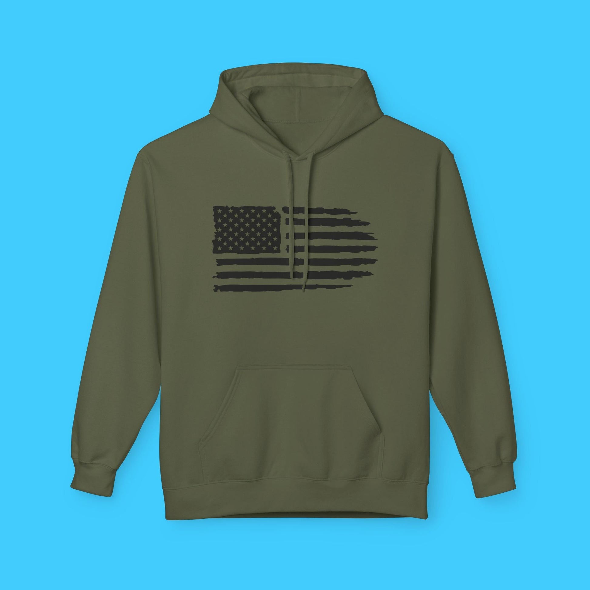 Distressed American Flag Hoodie — Vintage USA Patriotic Pullover - Resist Supply