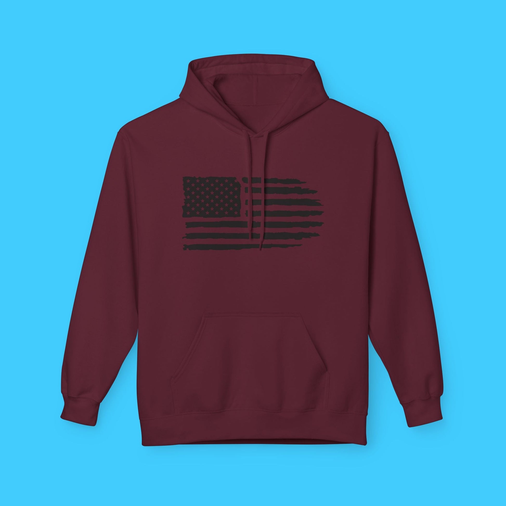 Distressed American Flag Hoodie — Vintage USA Patriotic Pullover - Resist Supply