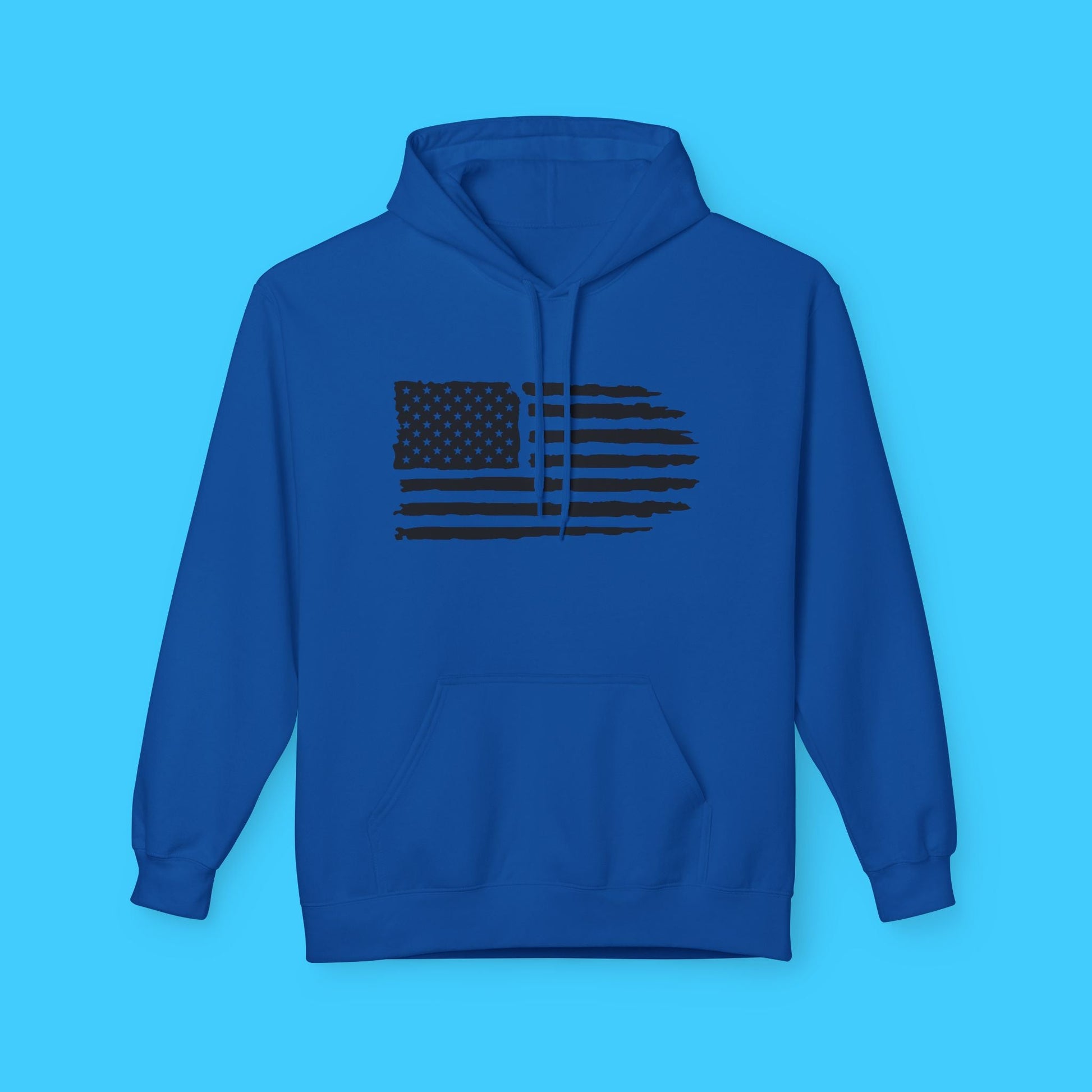 Distressed American Flag Hoodie — Vintage USA Patriotic Pullover - Resist Supply