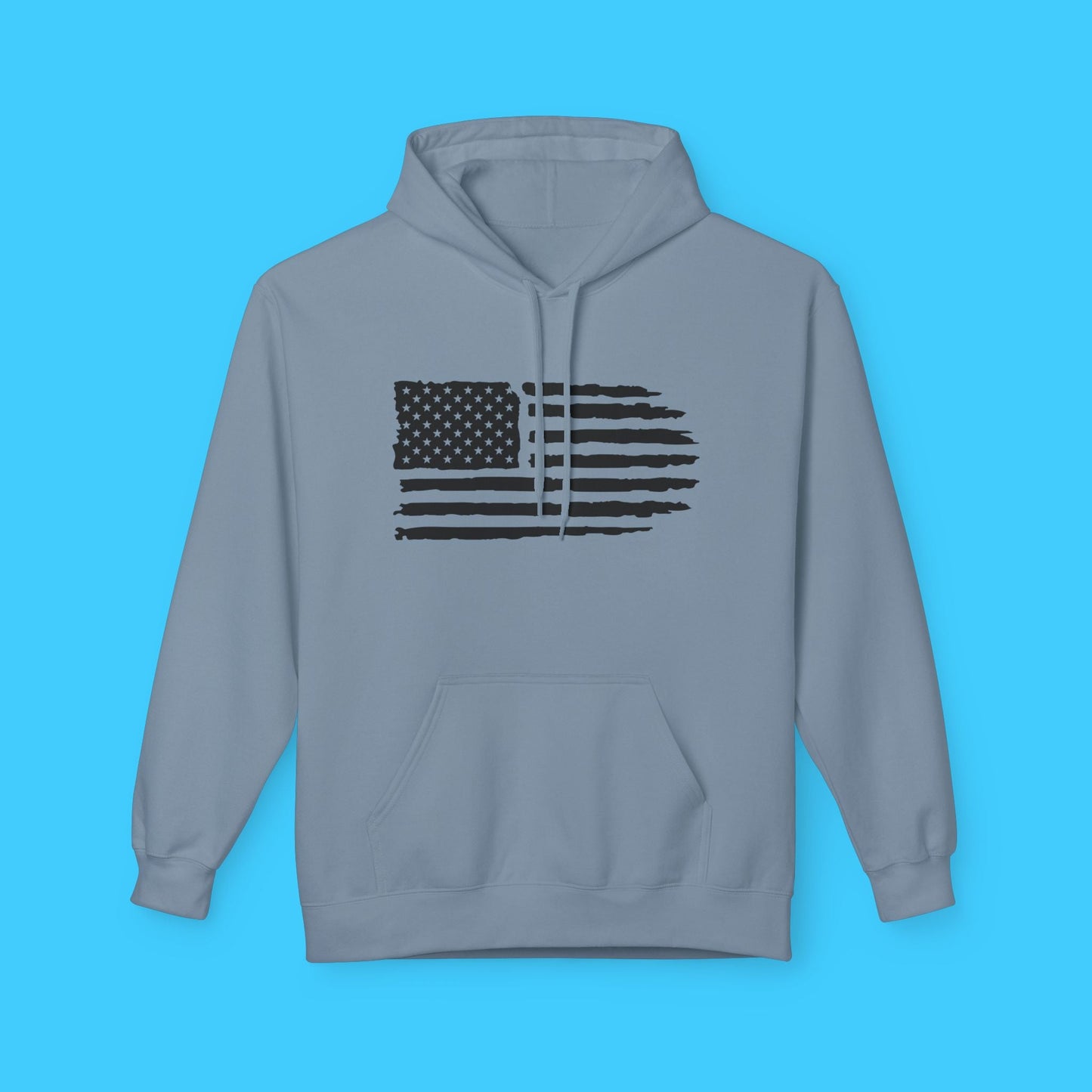Distressed American Flag Hoodie — Vintage USA Patriotic Pullover - Resist Supply
