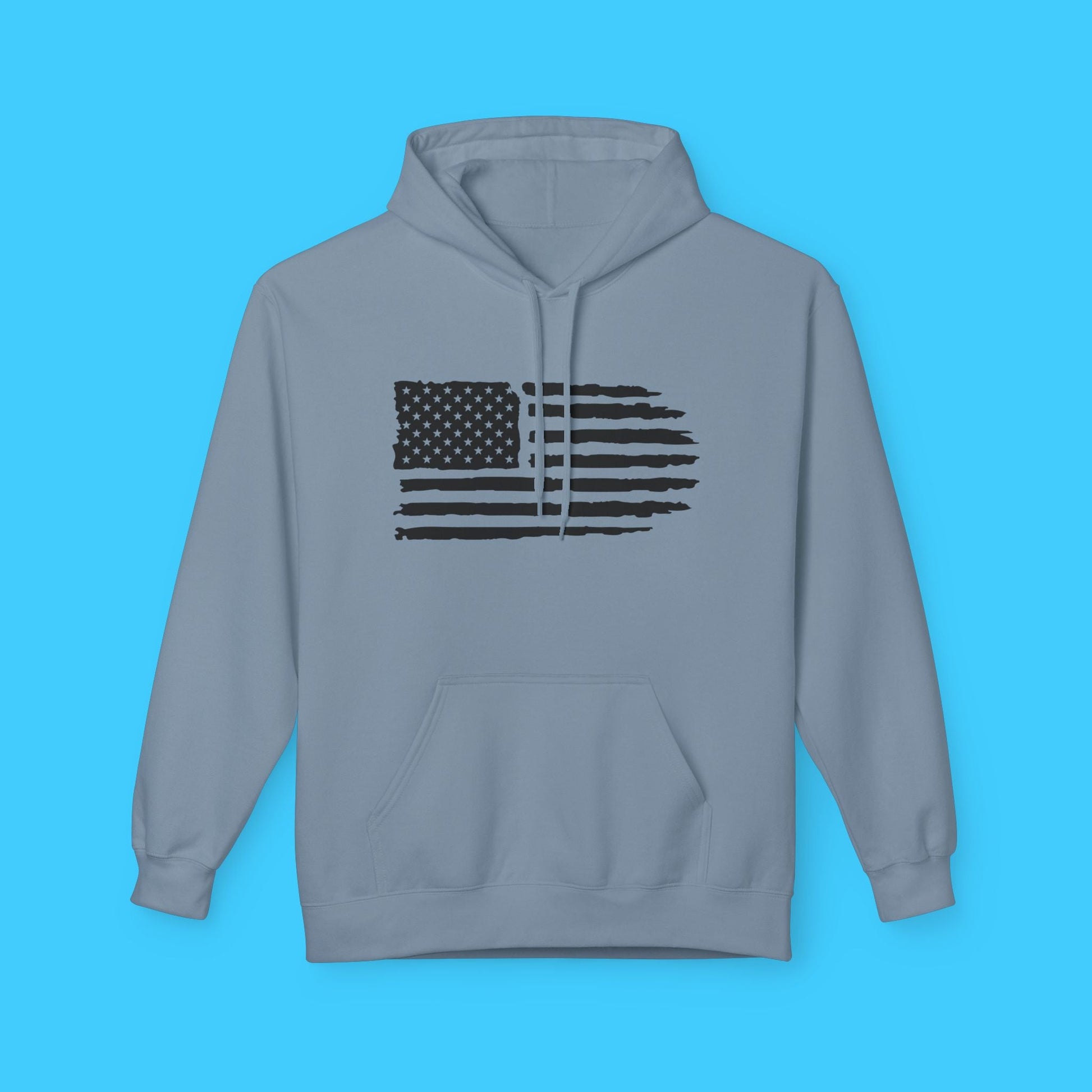 Distressed American Flag Hoodie — Vintage USA Patriotic Pullover - Resist Supply