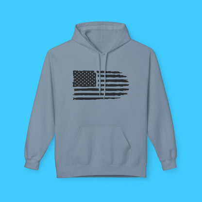 Distressed American Flag Hoodie — Vintage USA Patriotic Pullover - Resist Supply