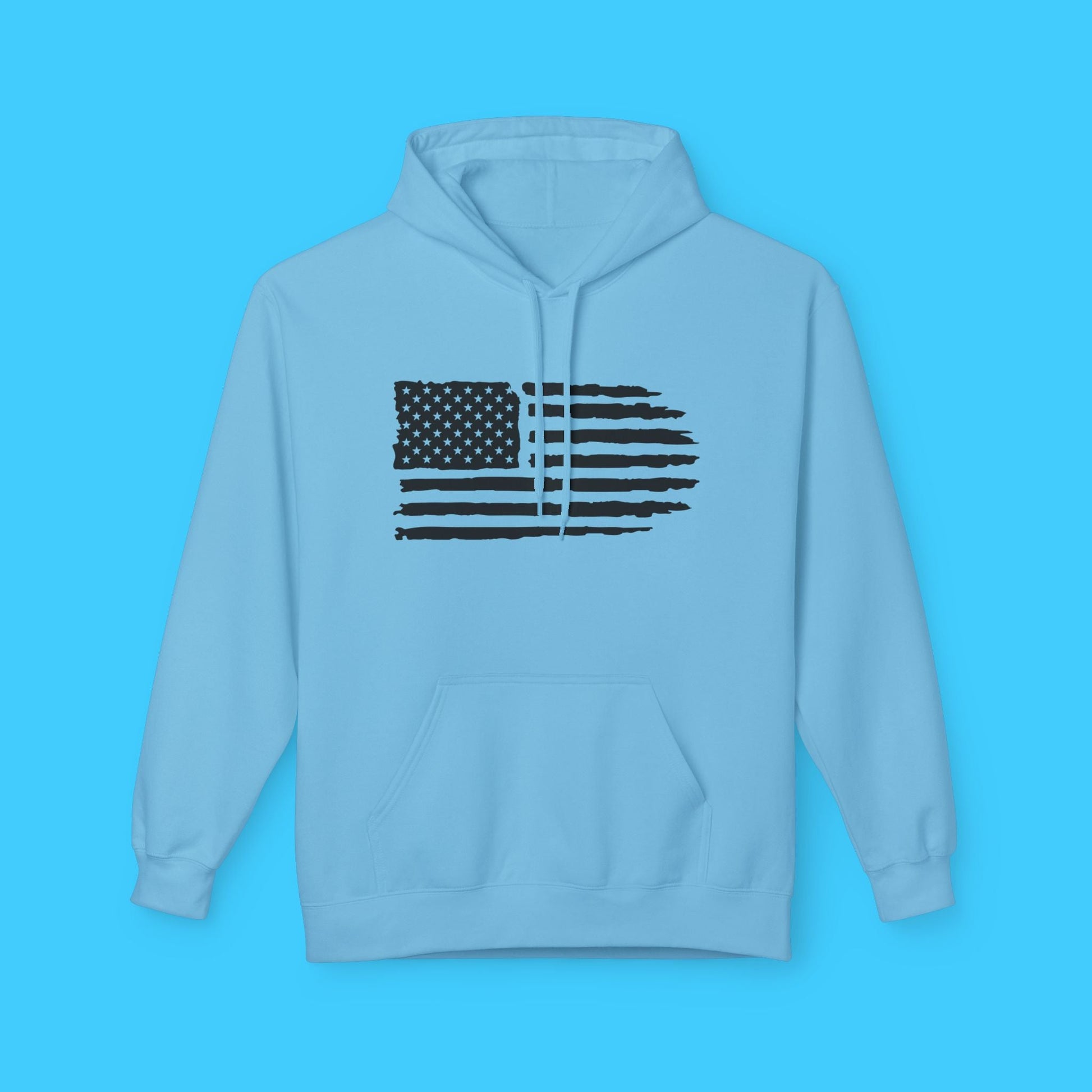 Distressed American Flag Hoodie — Vintage USA Patriotic Pullover - Resist Supply