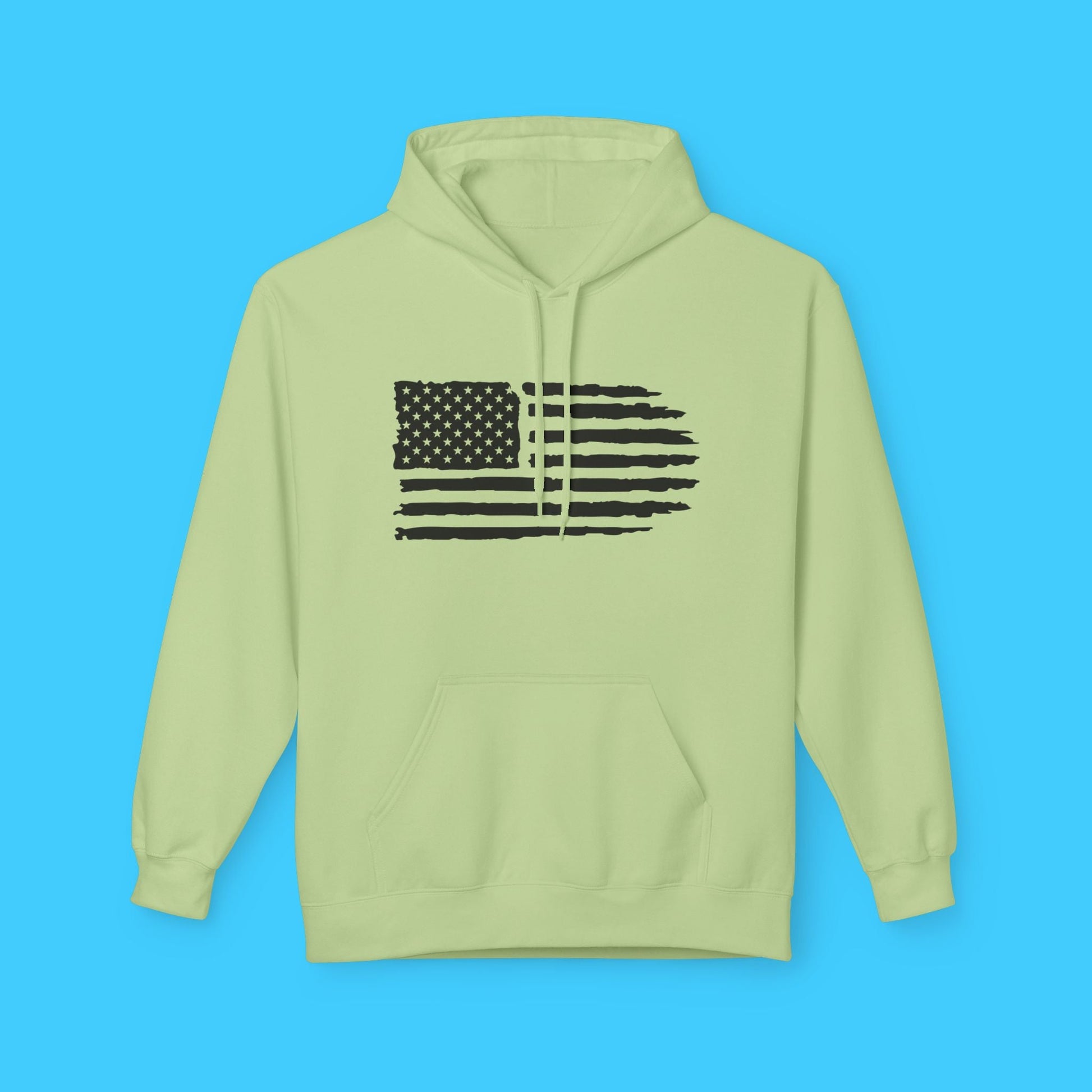 Distressed American Flag Hoodie — Vintage USA Patriotic Pullover - Resist Supply