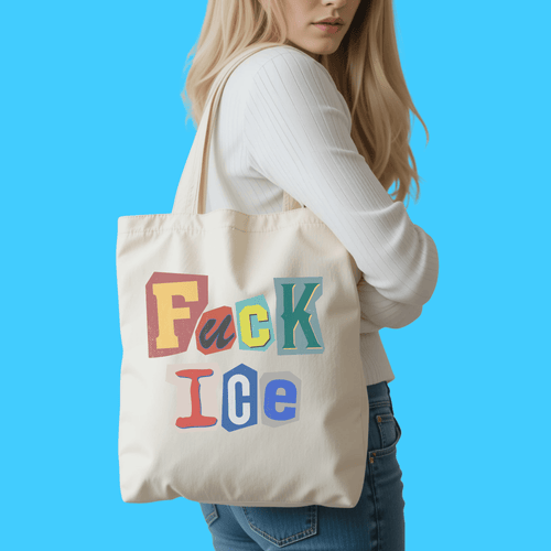 'F*ck Ice' Ransom - Style Graphic Cotton Canvas Tote - Resist Supply