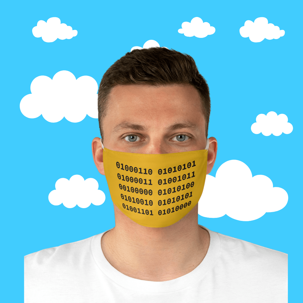 Binary Code Mask - Durable Polyester Fashion Face Mask With Adjustable ...