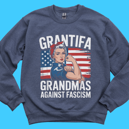 Grantifa: Grandmas Against Fascism Patriotic Rosie - Style Sweatshirt - Resist Supply