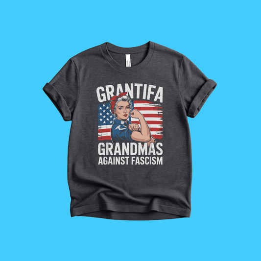 Grantifa: Grandmas Against Fascism Patriotic Rosie - Style T-Shirt - Resist Supply