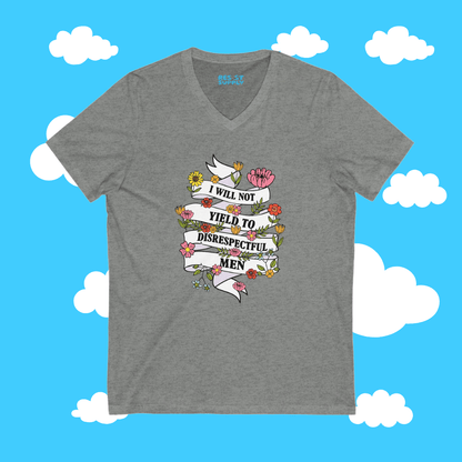 I Will Not Yield To Disrespectful Men V-Neck Tee - Resist Supply #