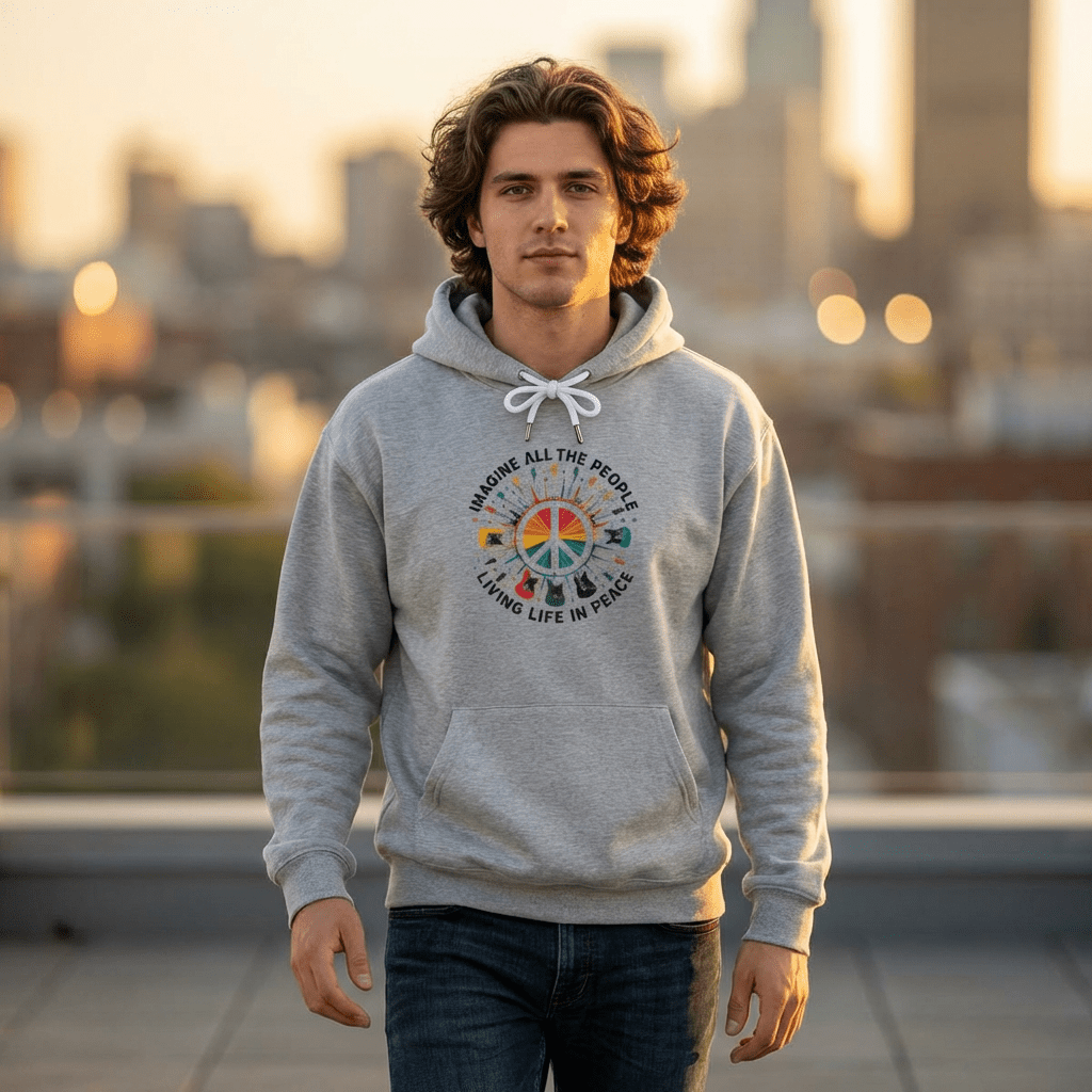 Imagine All The People Living Life In Peace Hoodie - Resist Supply