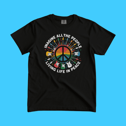 Imagine All the People Vintage Peace Sign T-Shirt - Resist Supply