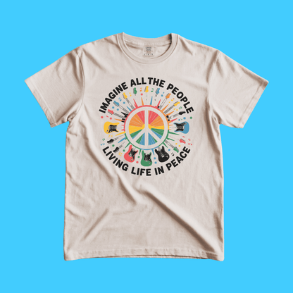 Imagine All the People Vintage Peace Sign T-Shirt - Resist Supply