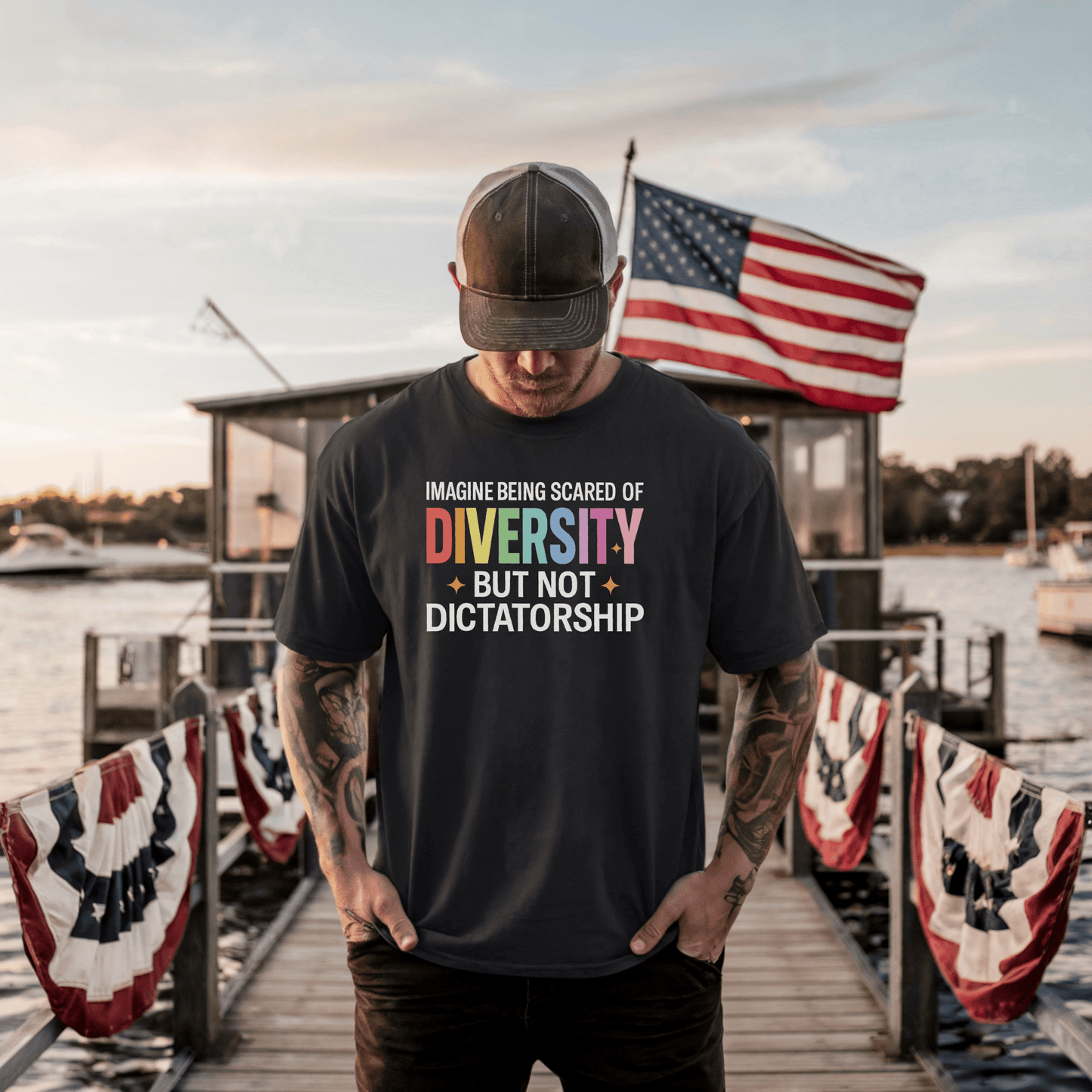 Imagine Being Scared of Diversity But Not Dictatorship T-Shirt - Resist Supply