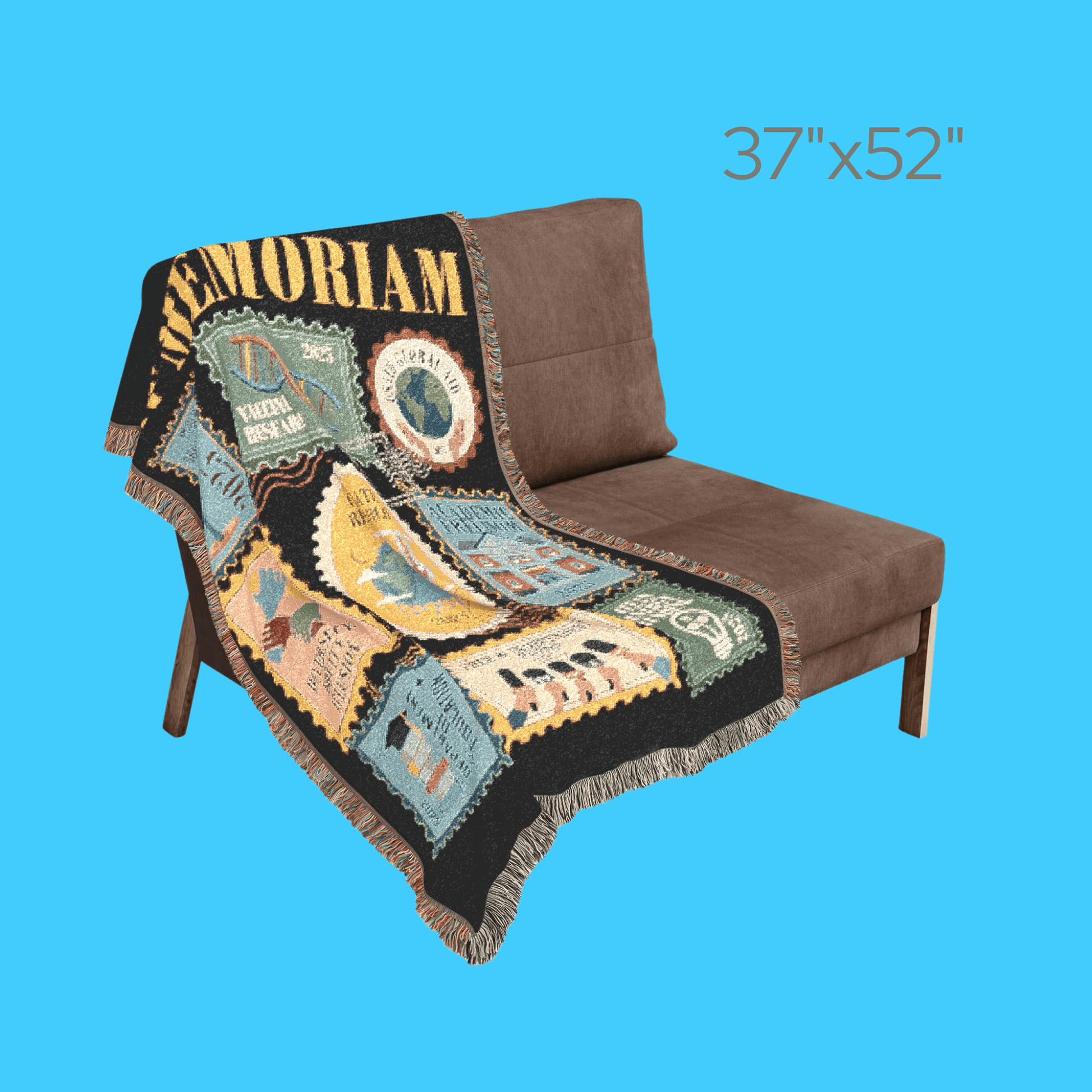 In Memoriam Woven Throw with Vintage Patchwork Design - Resist Supply