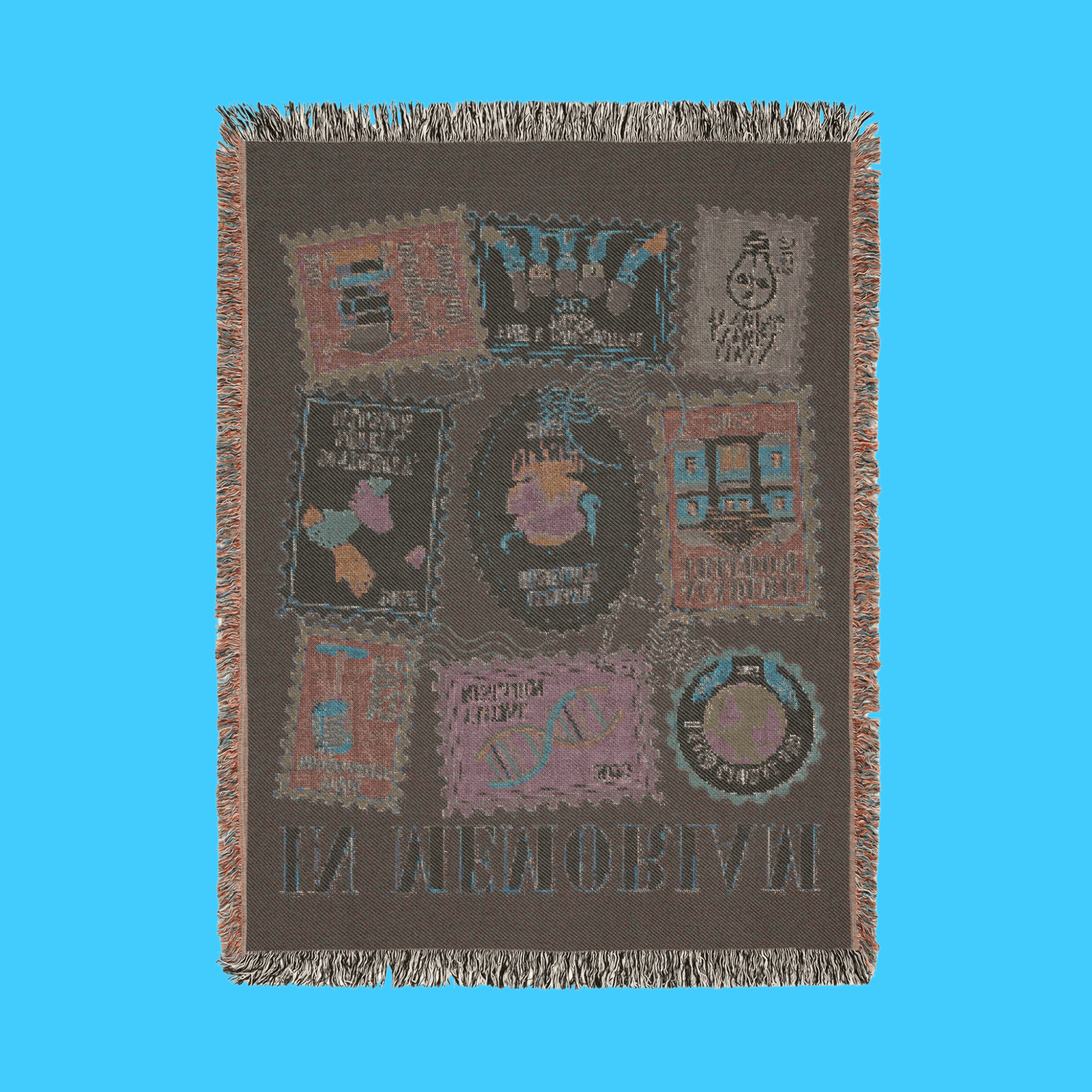 In Memoriam Woven Throw with Vintage Patchwork Design - Resist Supply