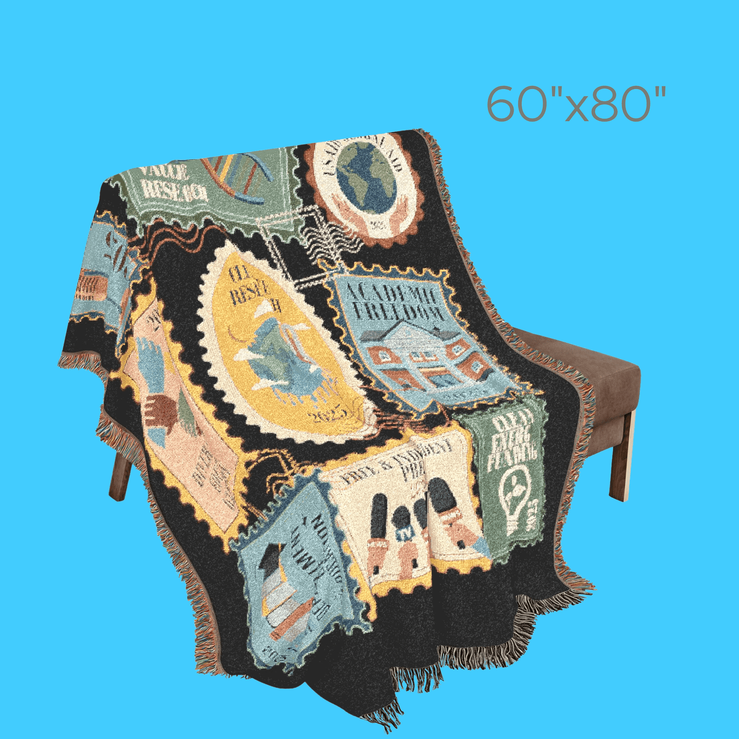 In Memoriam Woven Throw with Vintage Patchwork Design - Resist Supply