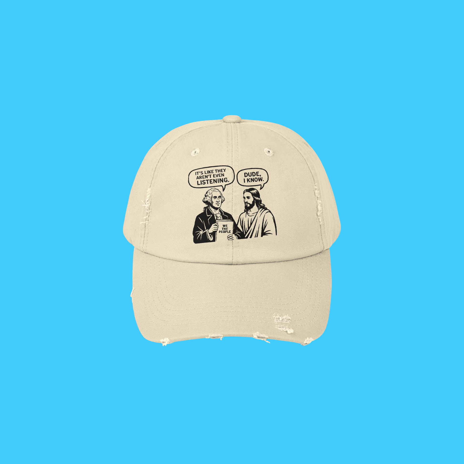 Jesus & George Washington "Dude, I Know" Vintage Baseball Hat - Resist Supply