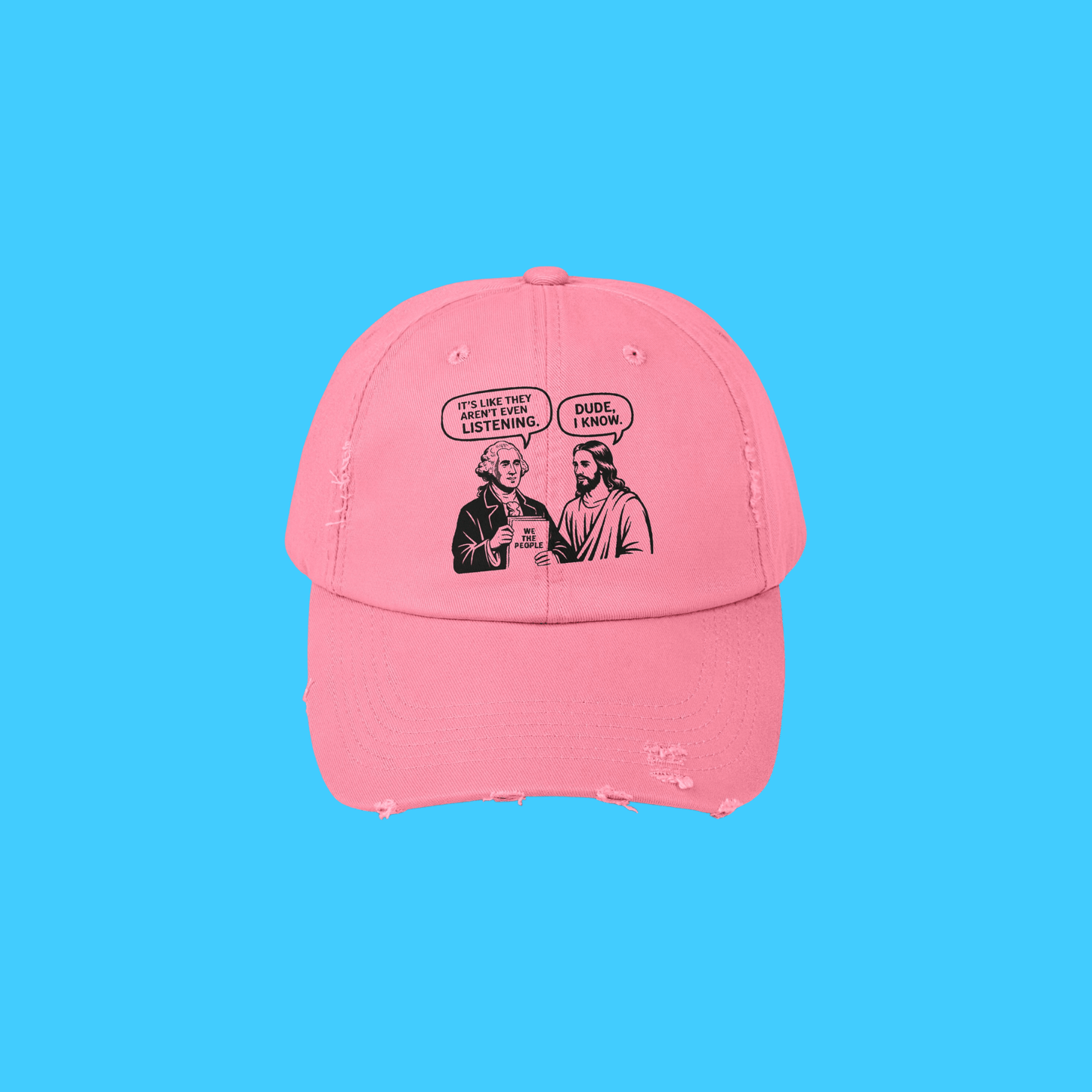 Jesus & George Washington "Dude, I Know" Vintage Baseball Hat - Resist Supply