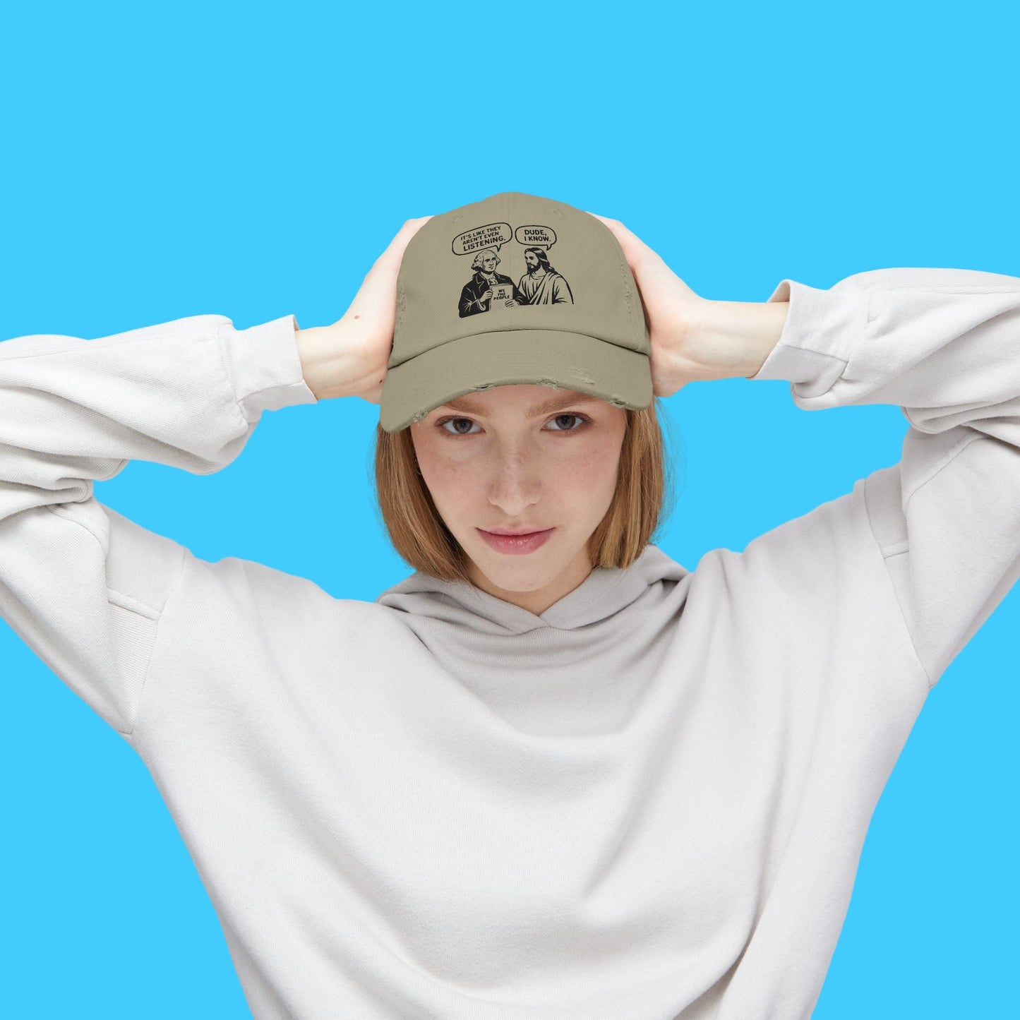 Jesus & George Washington "Dude, I Know" Vintage Baseball Hat - Resist Supply
