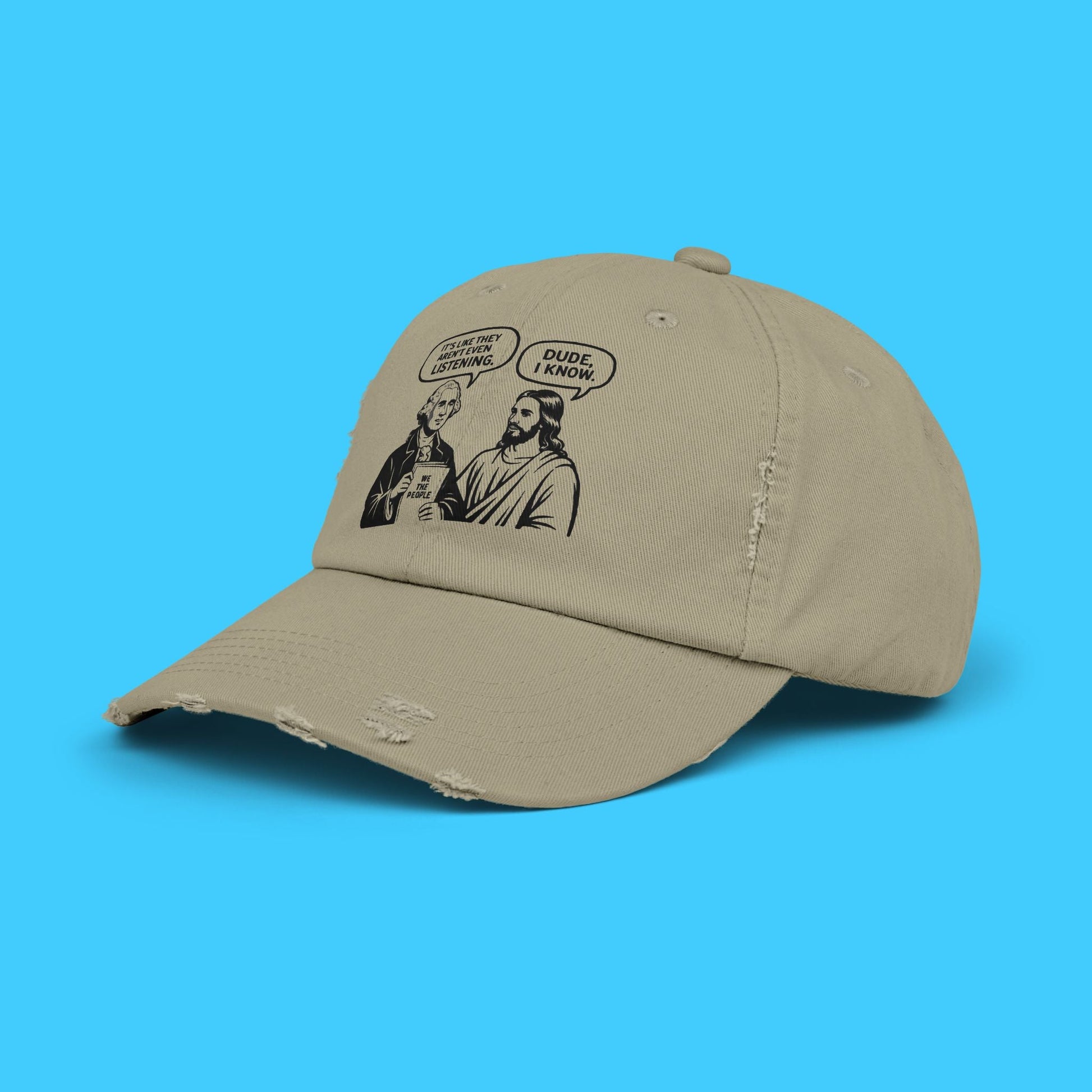 Jesus & George Washington "Dude, I Know" Vintage Baseball Hat - Resist Supply