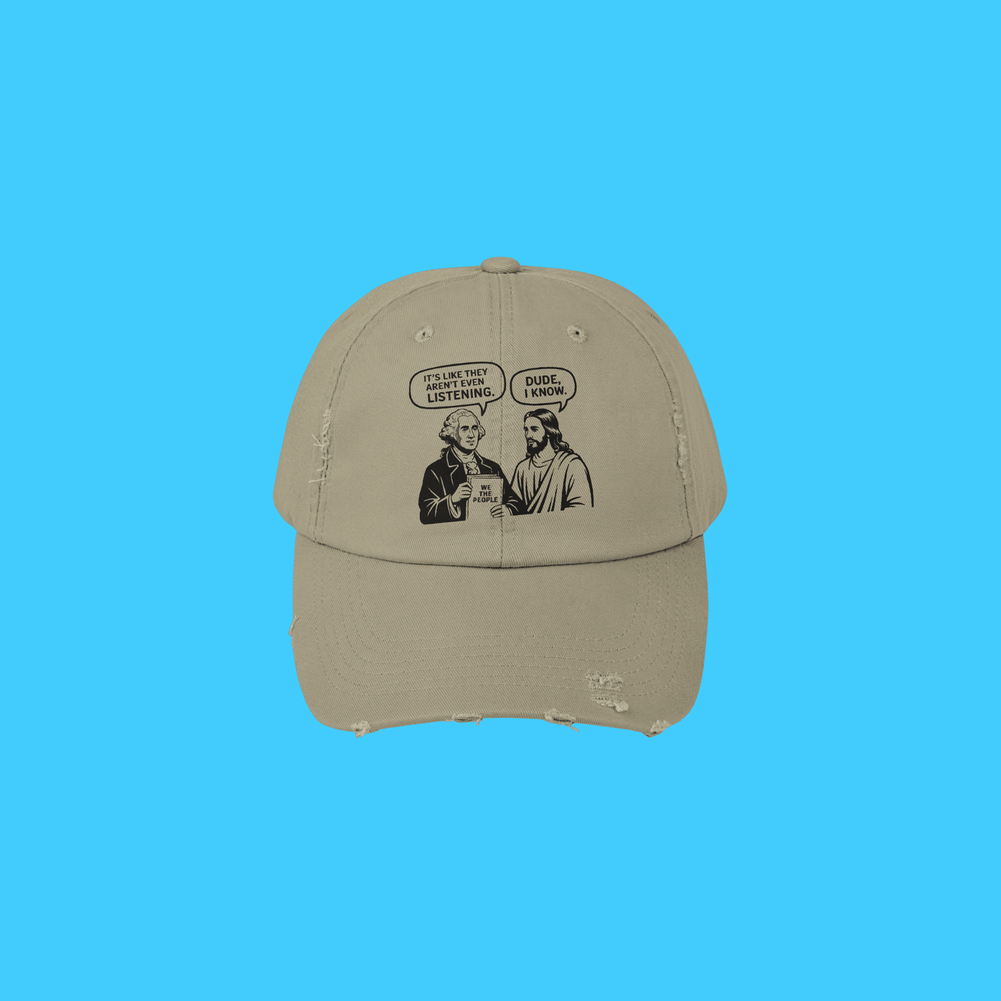 Jesus & George Washington "Dude, I Know" Vintage Baseball Hat - Resist Supply