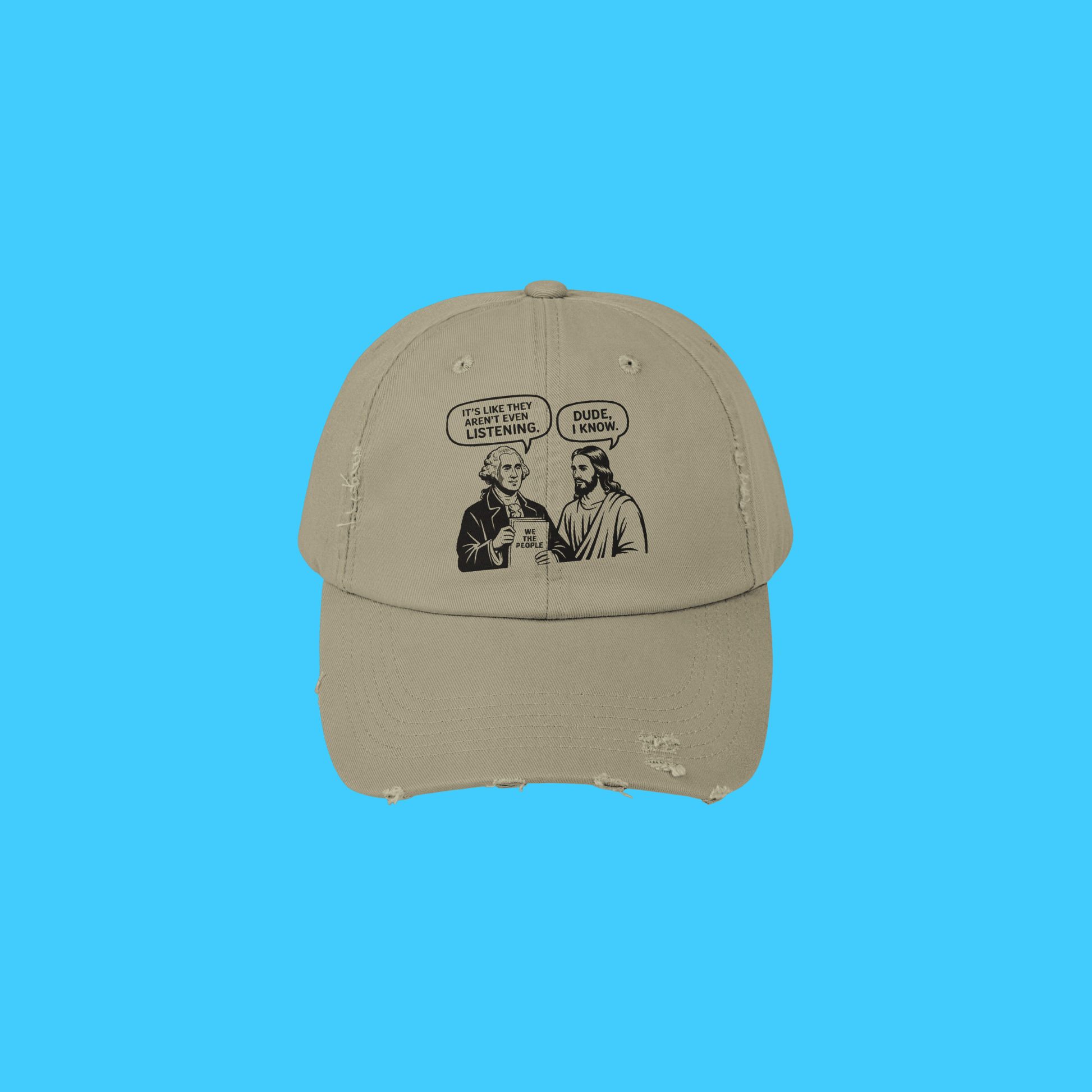 Jesus & George Washington "Dude, I Know" Vintage Baseball Hat - Resist Supply