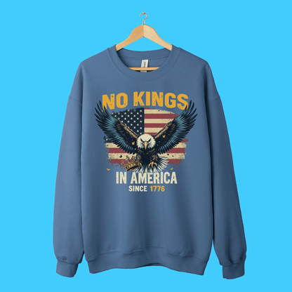 No Kings in America Patriotic Eagle Sweatshirt - Resist Supply