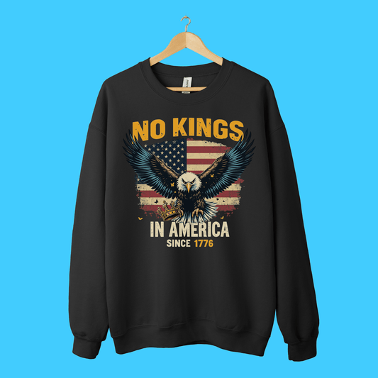 No Kings in America Patriotic Eagle Sweatshirt - Resist Supply