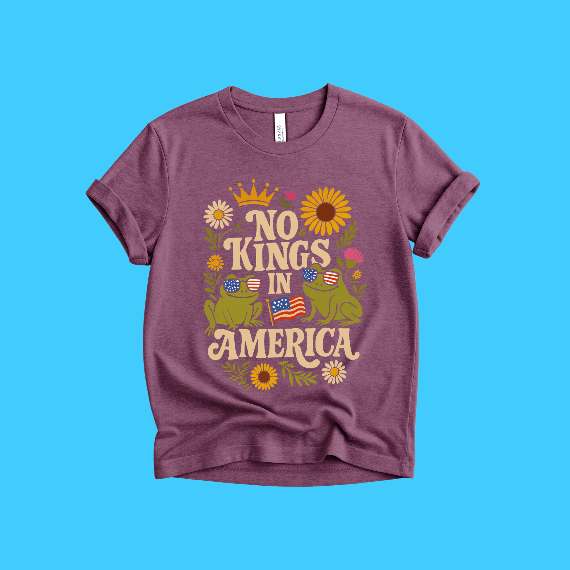 No Kings in America T-Shirt — Patriotic Frog - Resist Supply