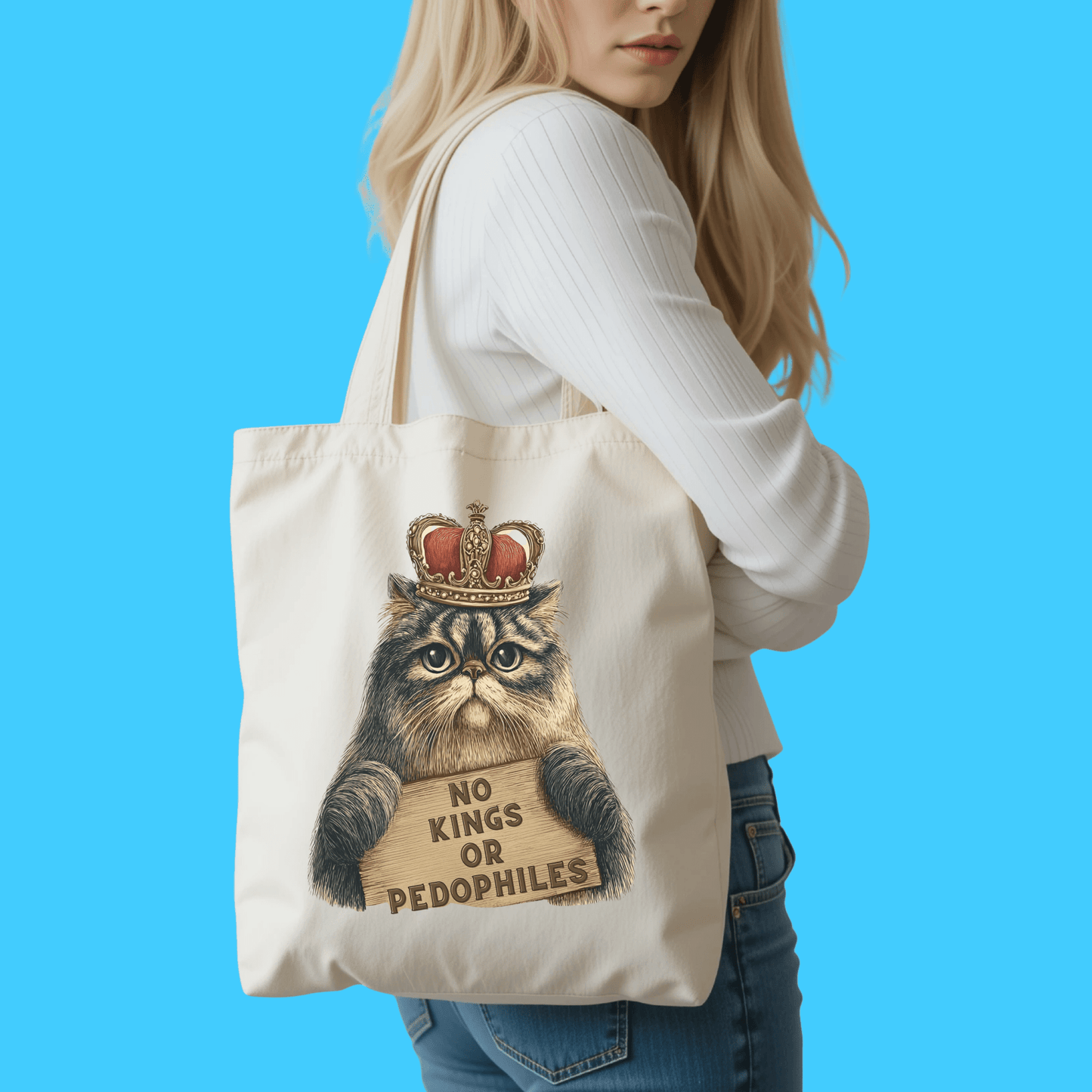 No Kings or Pedophiles Cotton Canvas Tote - Resist Supply