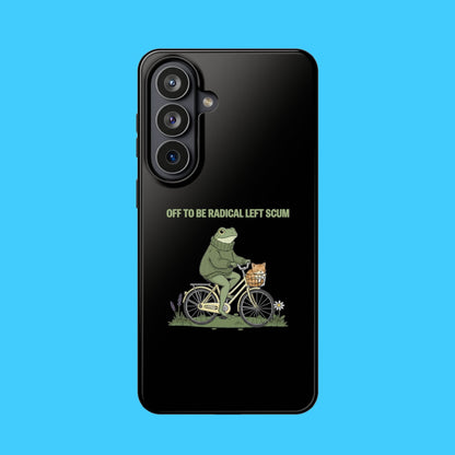 Off To Be Radical Left Scum Frog on Bike Magnetic Impact - Resistant Phone Case - Resist Supply