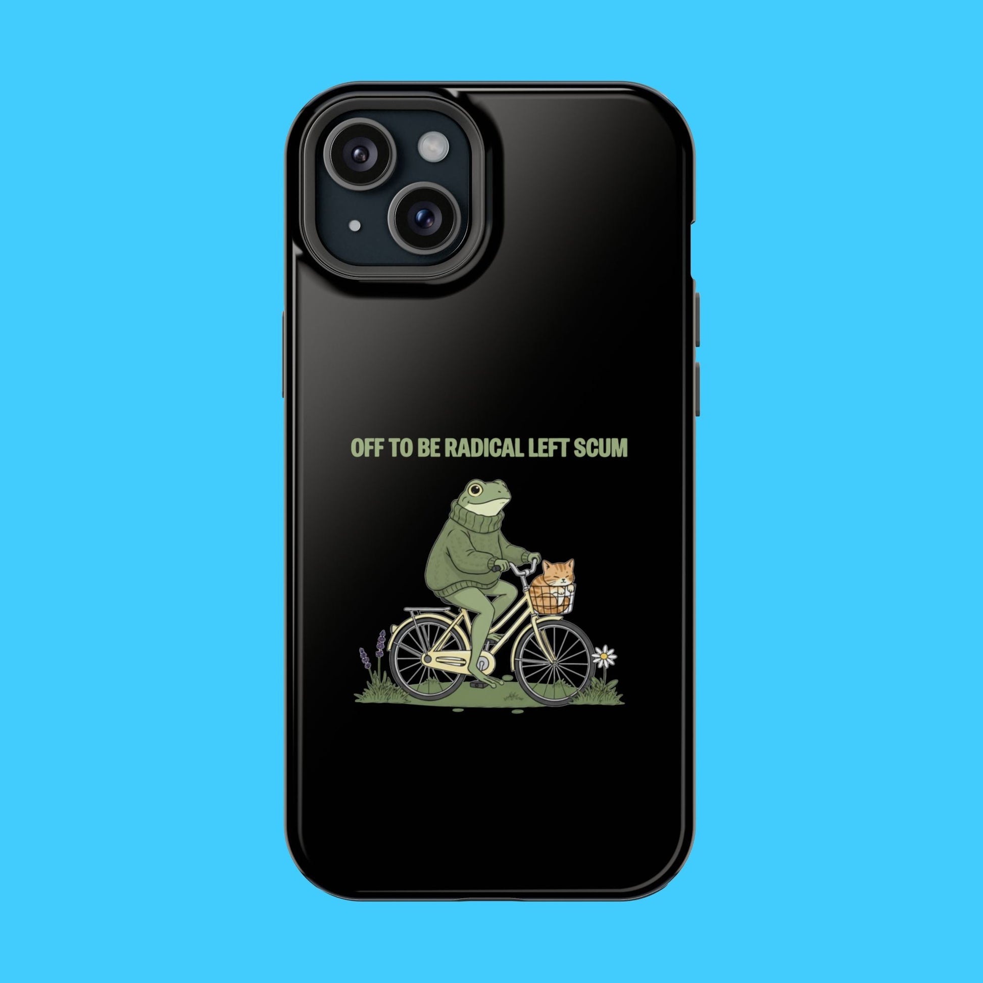 Off To Be Radical Left Scum Frog on Bike Magnetic Impact - Resistant Phone Case - Resist Supply