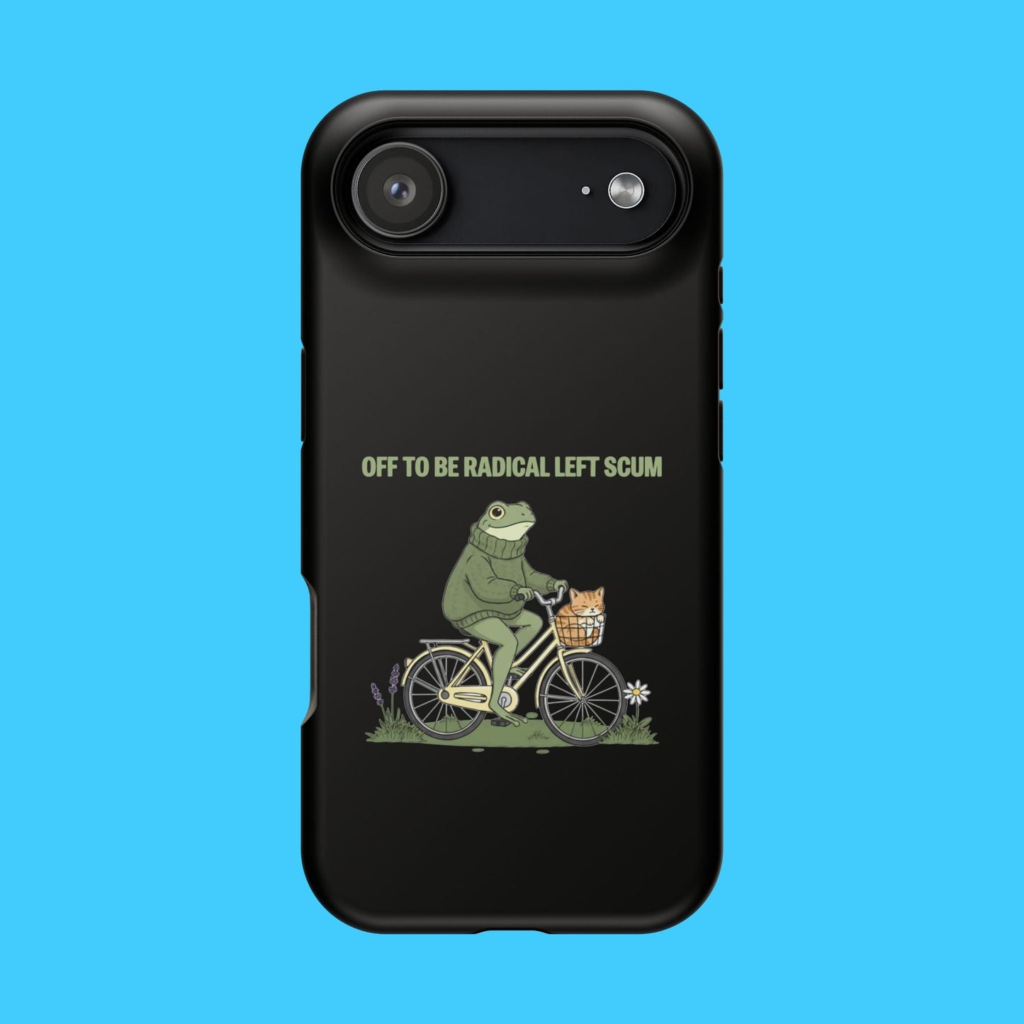 Off To Be Radical Left Scum Frog on Bike Magnetic Impact - Resistant Phone Case - Resist Supply
