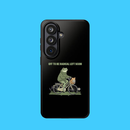 Off To Be Radical Left Scum Frog on Bike Magnetic Impact - Resistant Phone Case - Resist Supply