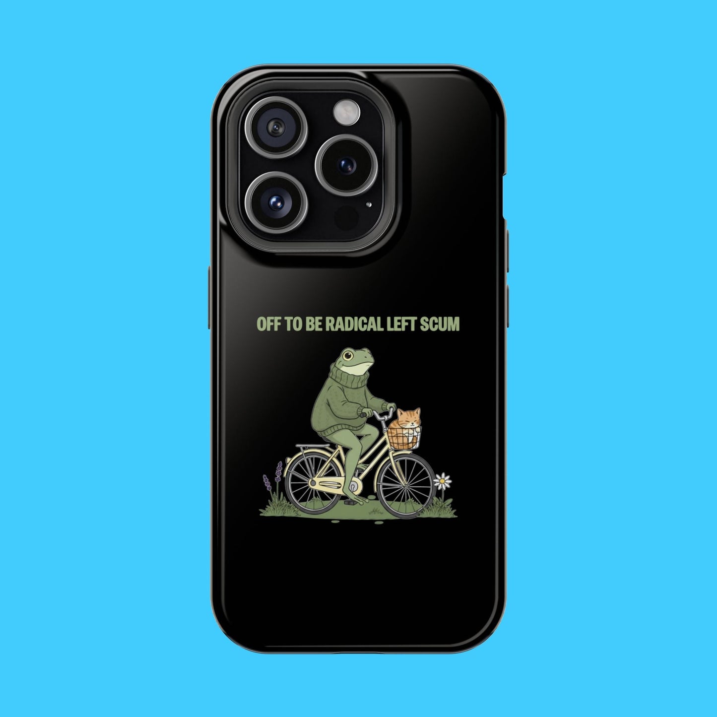 Off To Be Radical Left Scum Frog on Bike Magnetic Impact - Resistant Phone Case - Resist Supply