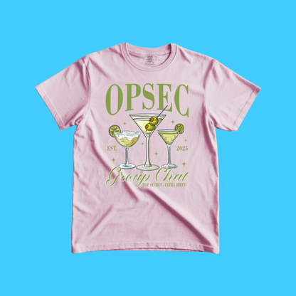 OPSEC Group Chat T‑Shirt — Vintage Cocktail Spy Humor Tee - Resist Supply