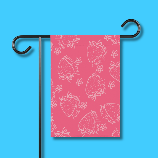Pink Strawberry Subtle FDT Pattern Garden Flag - Resist Supply