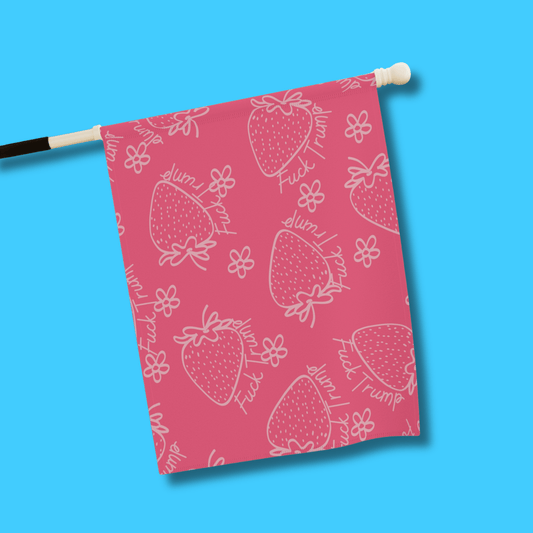 Pink Strawberry Subtle FDT Pattern Garden Flag - Resist Supply
