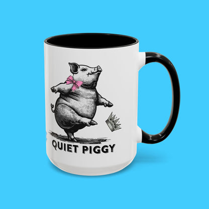 Quiet Piggy Accent Coffee Mug – Cute Dancing Pig Gift - Resist Supply