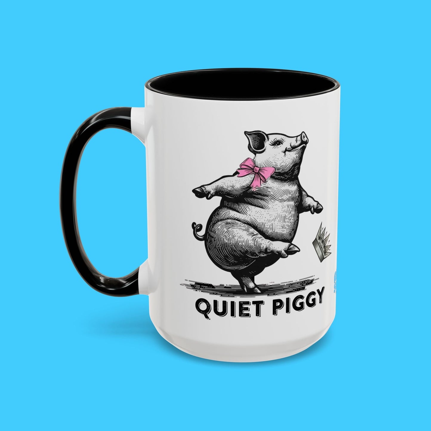 Quiet Piggy Accent Coffee Mug – Cute Dancing Pig Gift - Resist Supply