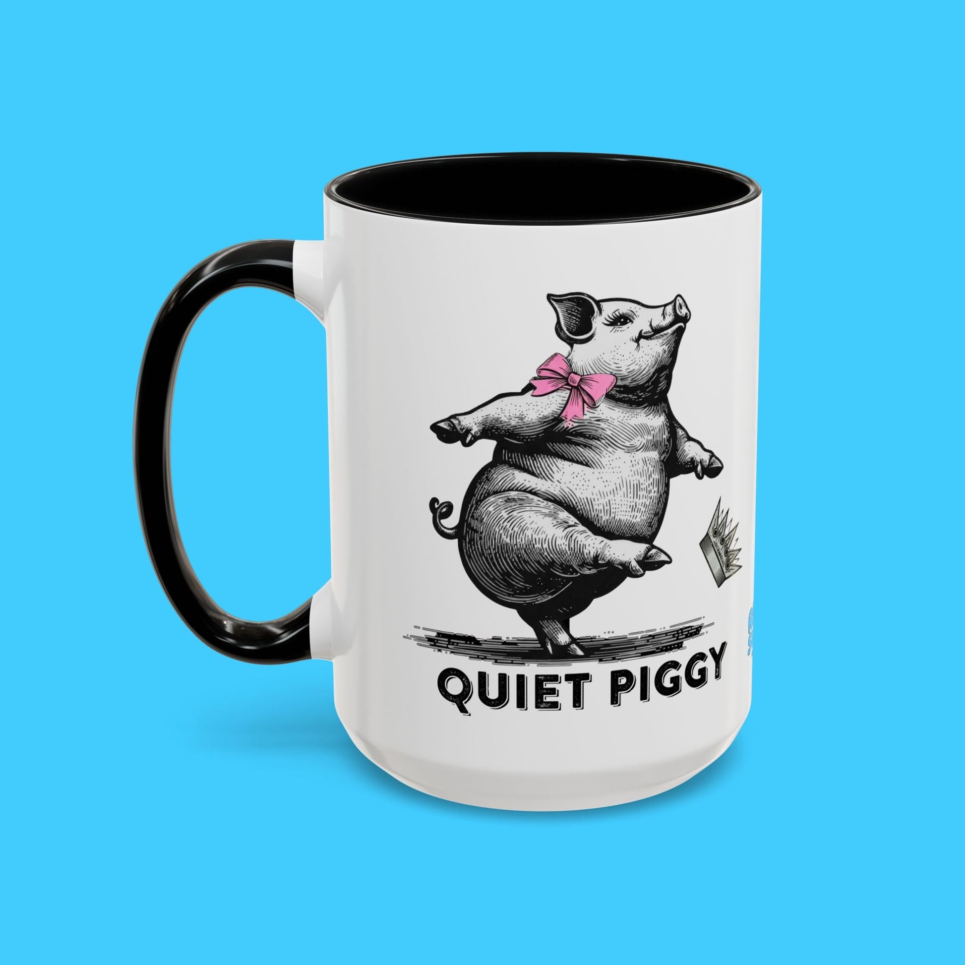 Quiet Piggy Accent Coffee Mug – Cute Dancing Pig Gift - Resist Supply