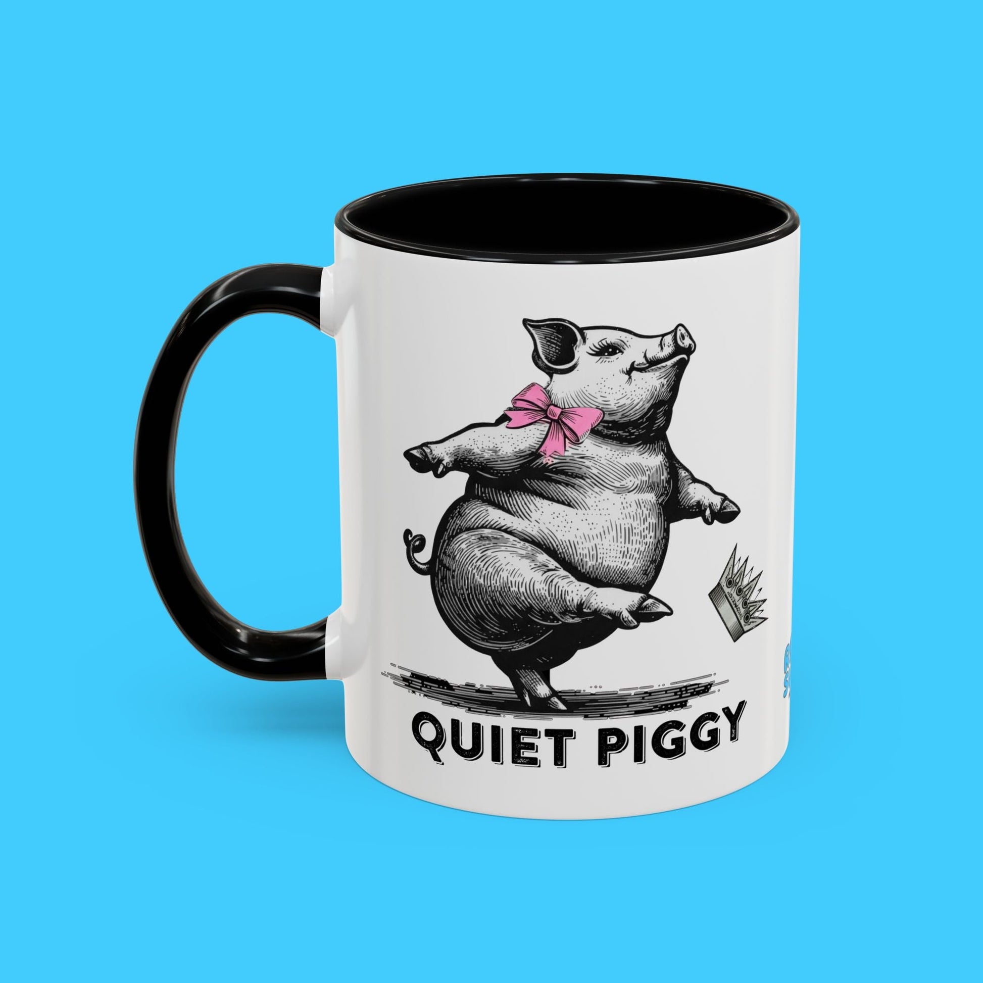 Quiet Piggy Accent Coffee Mug – Cute Dancing Pig Gift - Resist Supply
