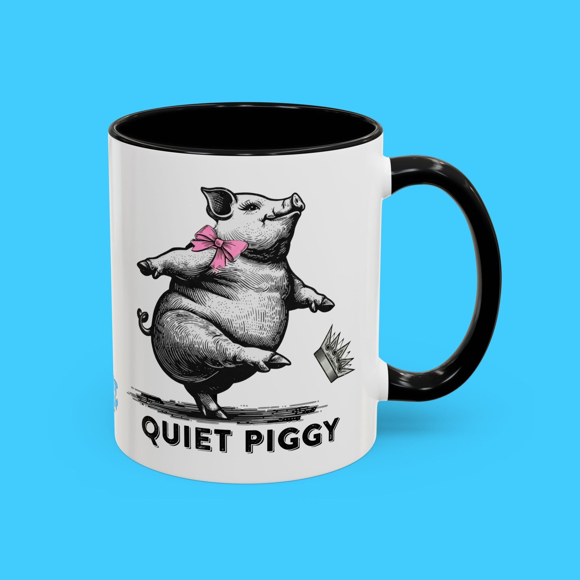 Quiet Piggy Accent Coffee Mug – Cute Dancing Pig Gift - Resist Supply