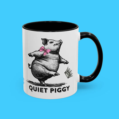 Quiet Piggy Accent Coffee Mug – Cute Dancing Pig Gift - Resist Supply