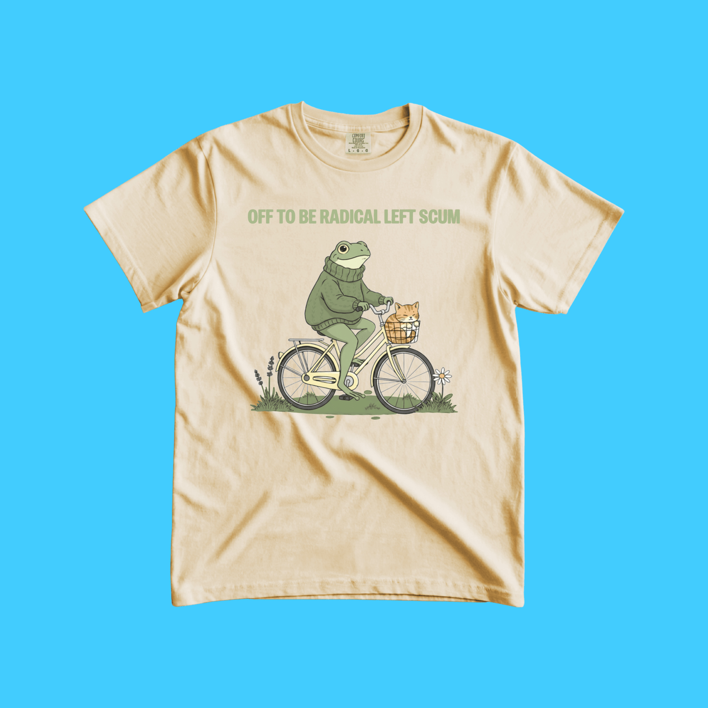 Radical Left Frog Bike T-Shirt — "Off to Be Radical Left Scum" Graphic Tee - Resist Supply