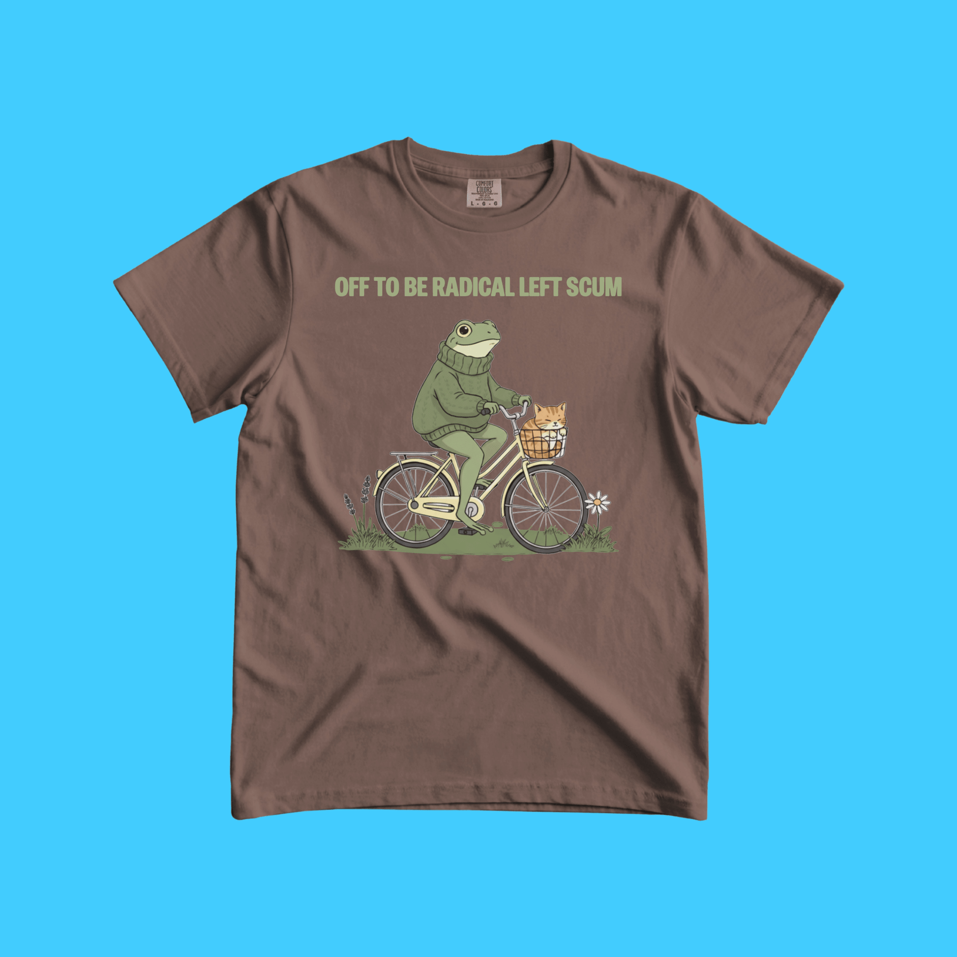 Radical Left Frog Bike T-Shirt — "Off to Be Radical Left Scum" Graphic Tee - Resist Supply