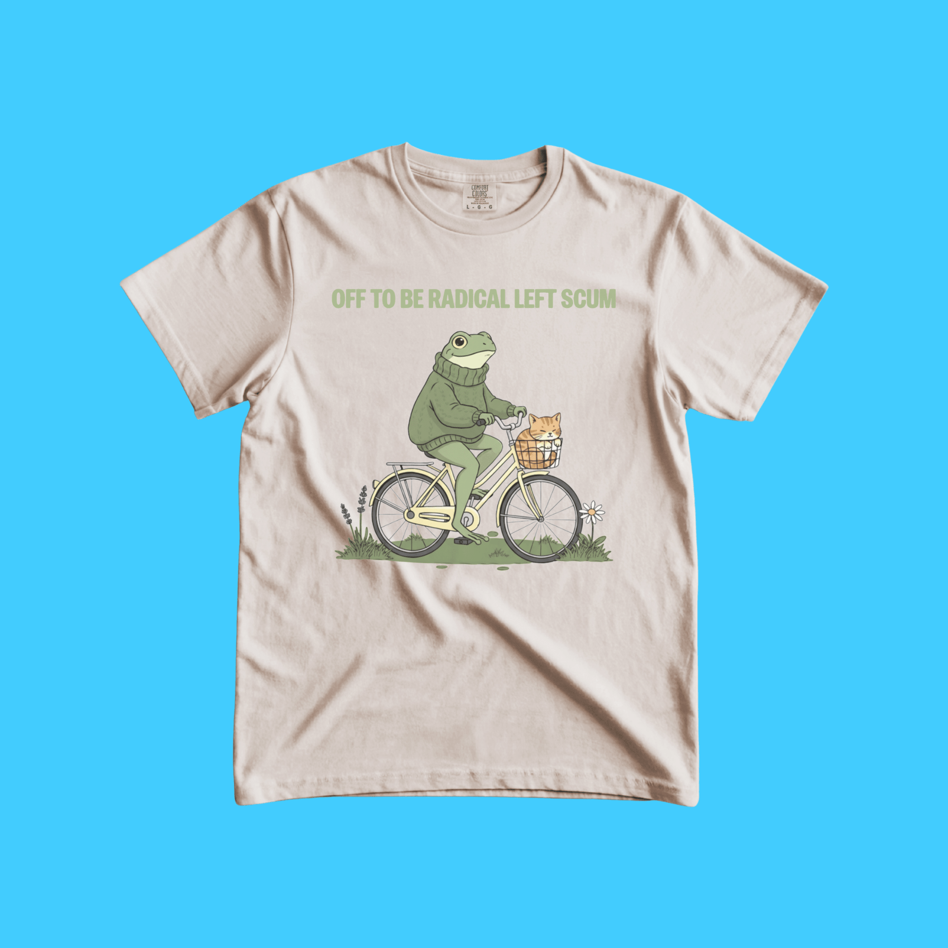Radical Left Frog Bike T-Shirt — "Off to Be Radical Left Scum" Graphic Tee - Resist Supply