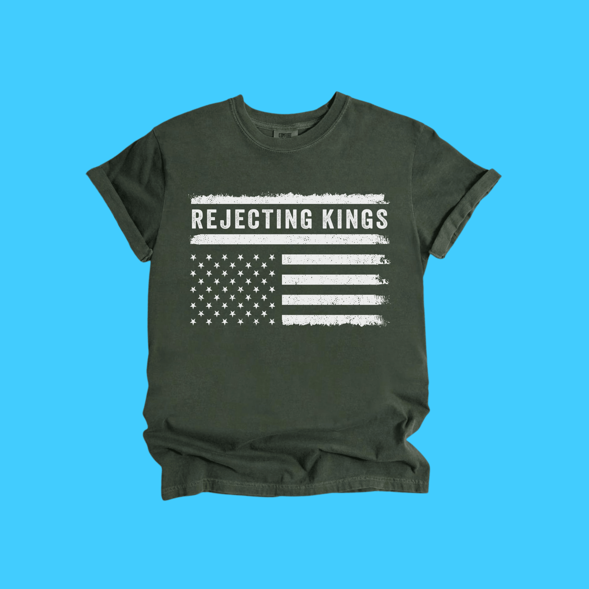 Rejecting Kings Flag T-Shirt — Distressed Patriotic Graphic Tee - Resist Supply