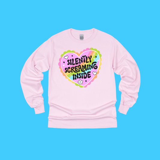 Silently Screaming Inside Long Sleeve T-Shirt - Resist Supply