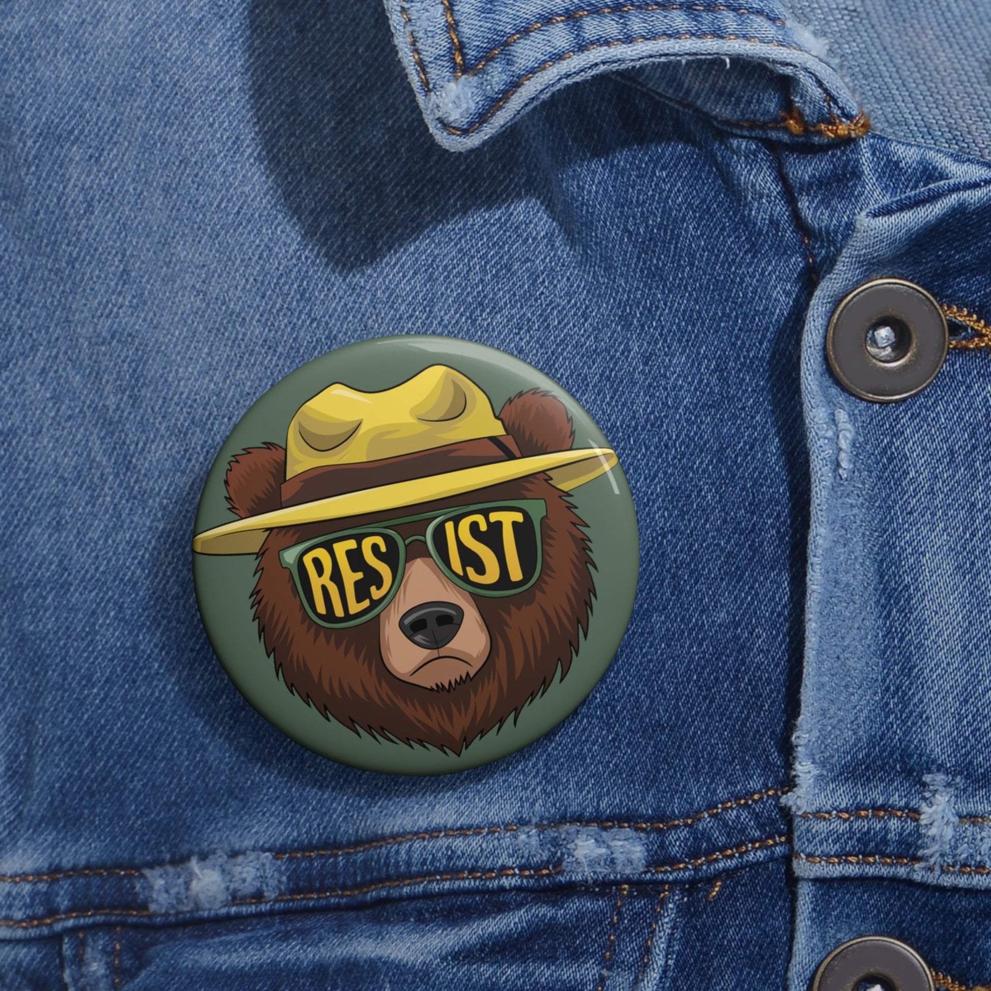 smokey bear button - Resist Supply #